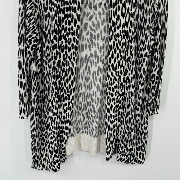 Etoile Leopard Print Open Front Cardigan Sweater black linen blend size medium - Picture 5 of 10